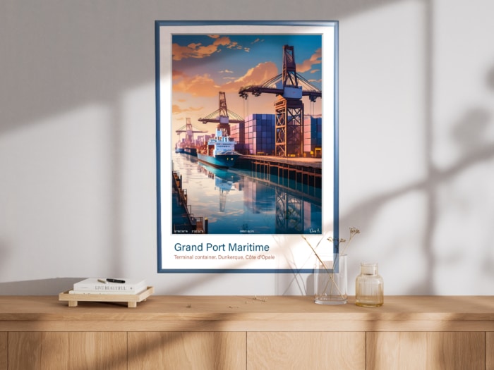 Affiche Grand Port Maritime - Dunkerque FR101 02 PI A2 cadre