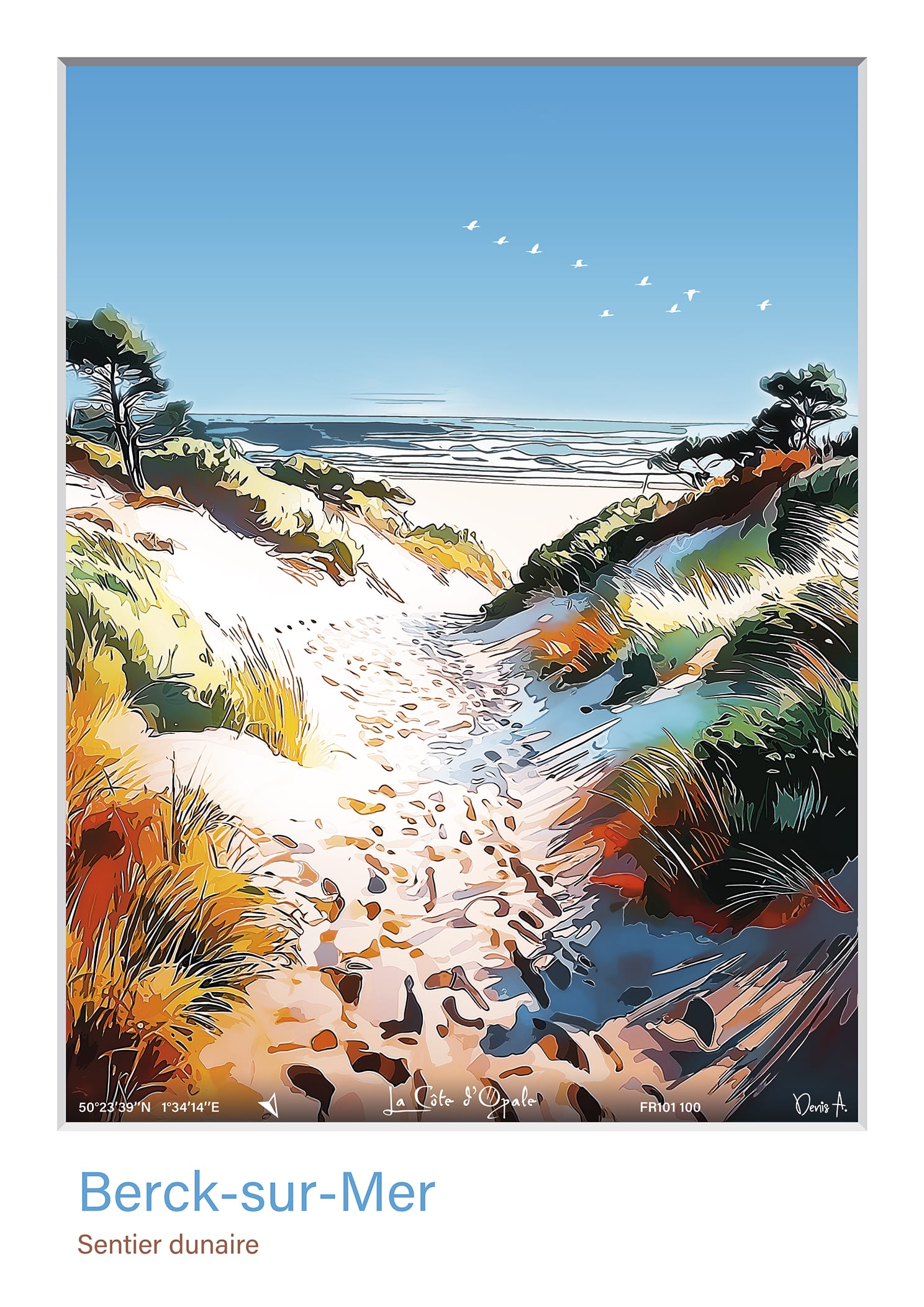 Affiche Berck sur Mer Sentier dunaire FR101 100