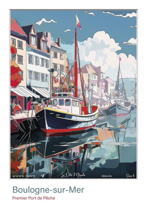 Affiche Premier Port de Pêche - Boulogne-sur-Mer
