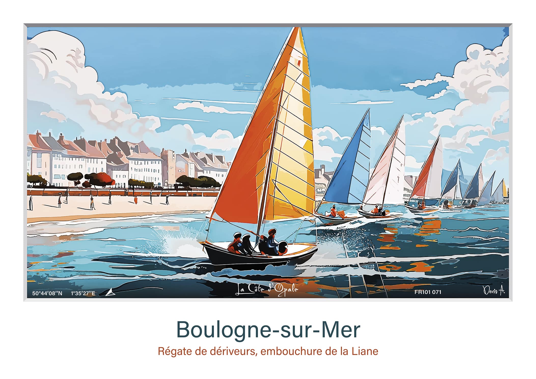 Affiche Boulogne sur Mer Regate de deriveurs embouchure de la Liane FR101 071