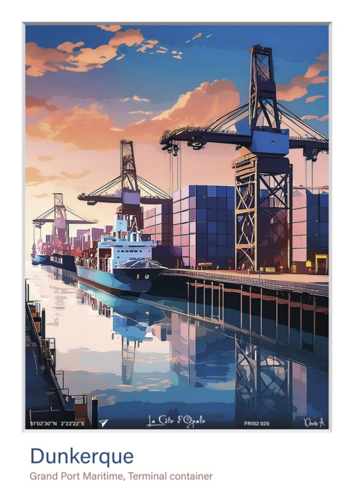 Affiche Grand Port Maritime Terminal container - Dunkerque