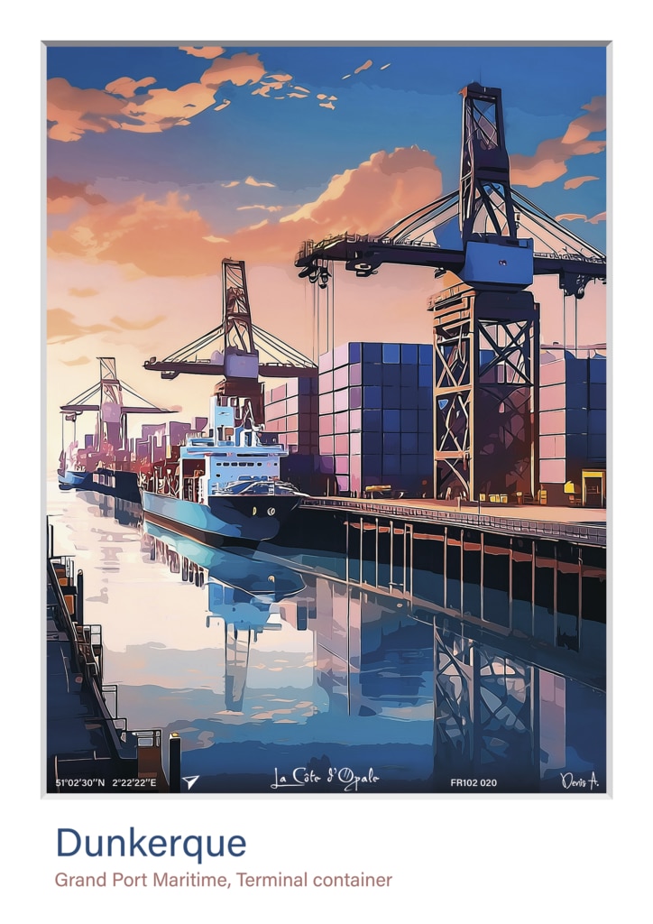 Affiche Dunkerque Grand Port Maritime Terminal container FR101 020
