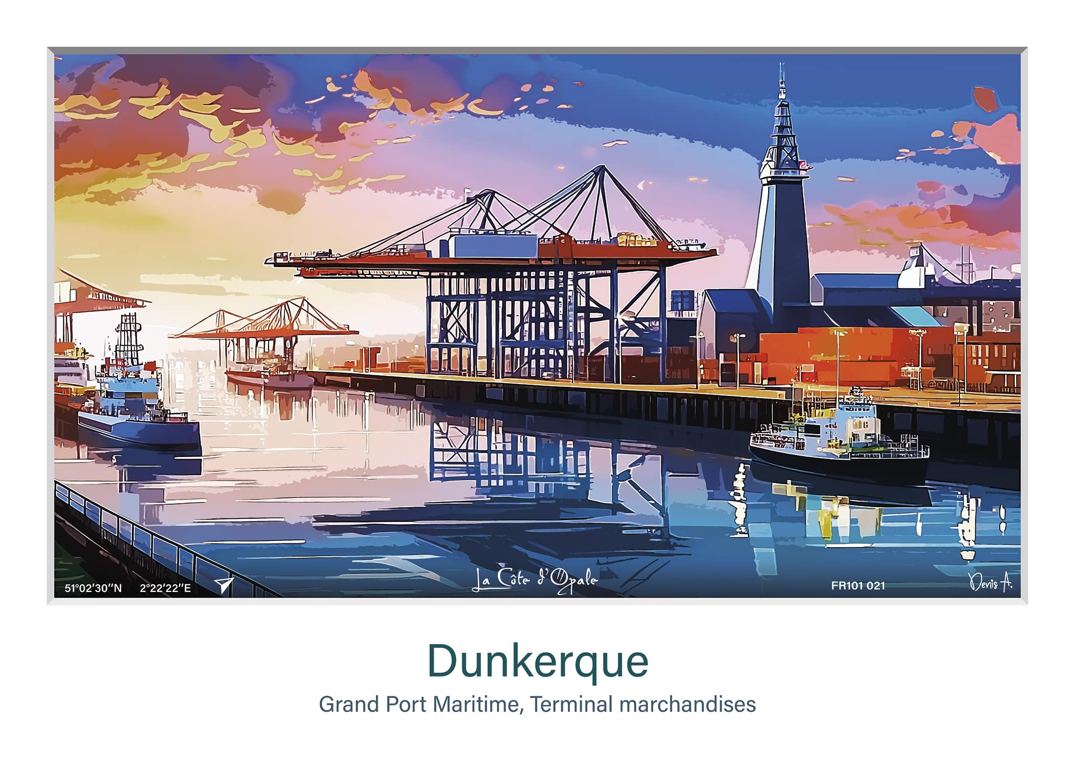Affiche Dunkerque Grand Port Maritime Terminal marchandises FR101 021