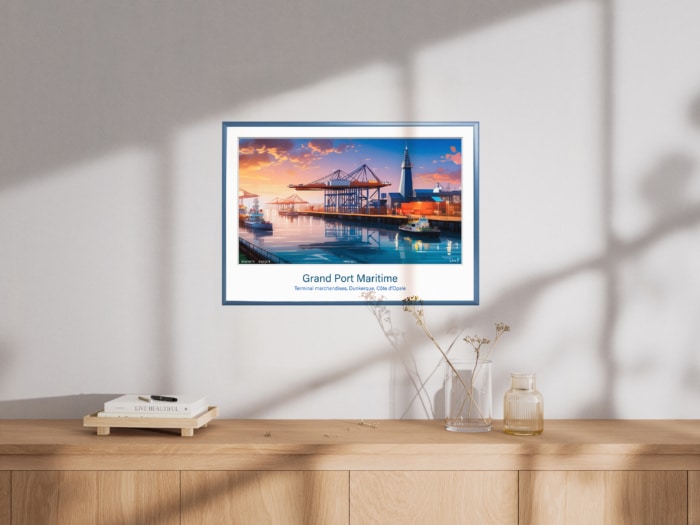 Affiche Grand Port Maritime - Dunkerque - FR101 02 LI A3 cadre