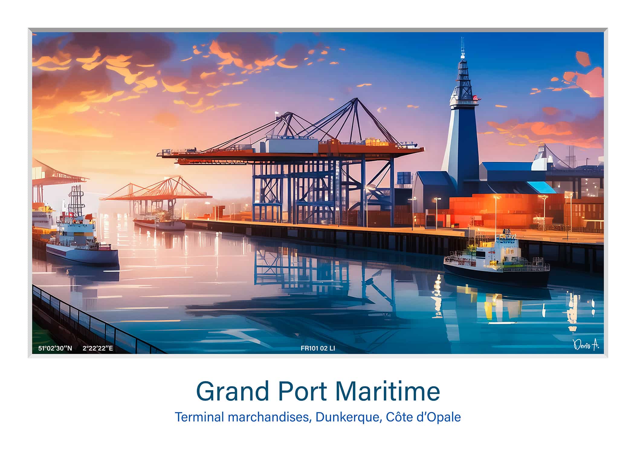 Affiche Grand Port Maritime Terminal marchandises- DunkerqueFR101 02 LI