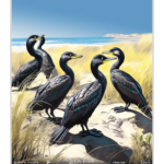 Affiche Grands Cormorans - Parc du Marquenterre