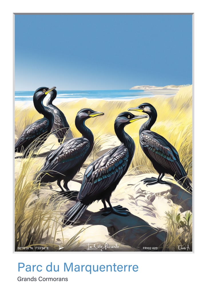 Affiche Parc du Marquenterre Grands Cormorans FR102 020
