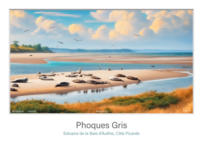 Affiche Phoques gris - Baie d'Authie