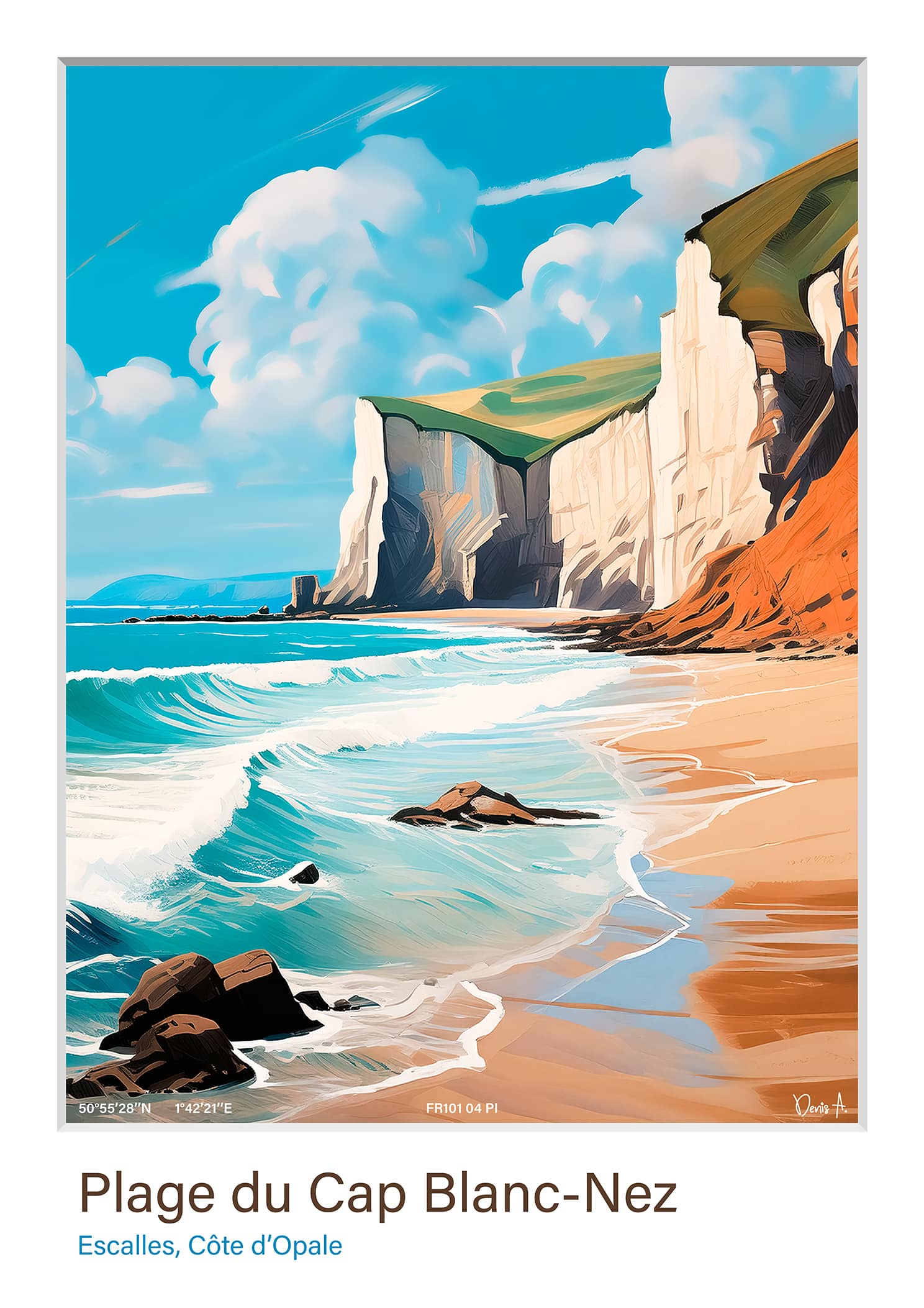 Affiche Plage du Cap Blanc Nez FR101 04 PI