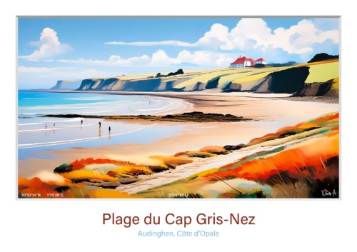 Affiche Plage du Cap Gris Nez FR101 05 LI