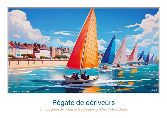 Affiche Régate de dériveurs - Boulogne-sur-Mer