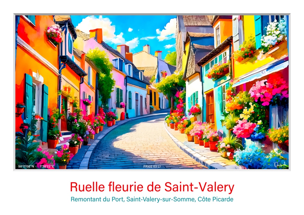 Affiche Ruelle fleurie de Saint Valery FR102 03 LI