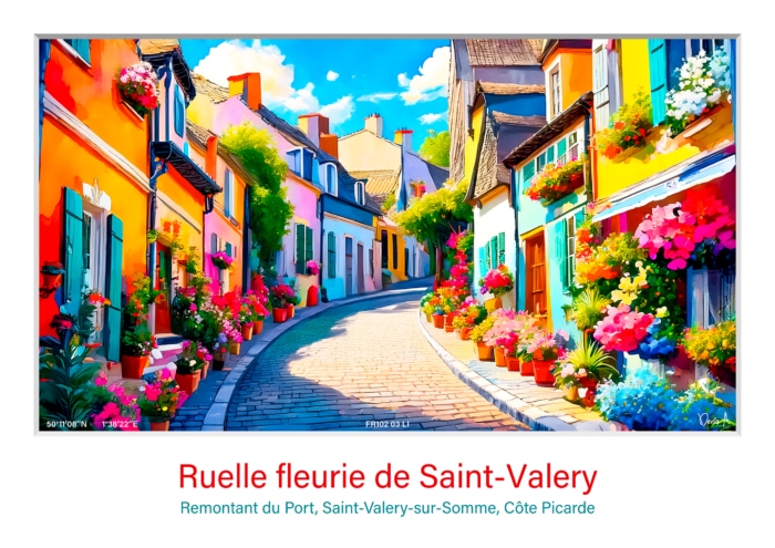 Affiche Ruelle fleurie de Saint-Valery - Saint-Valery-sur-Somme