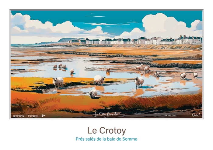Affiche Prés salés de la baie de Somme - Le Crotoy