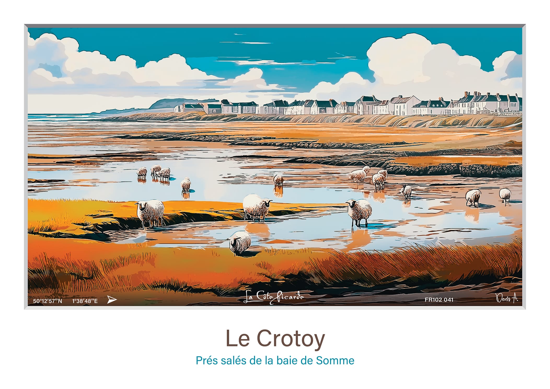 Affiche Le Crotoy Pres sales de la baie de Somme FR102 041