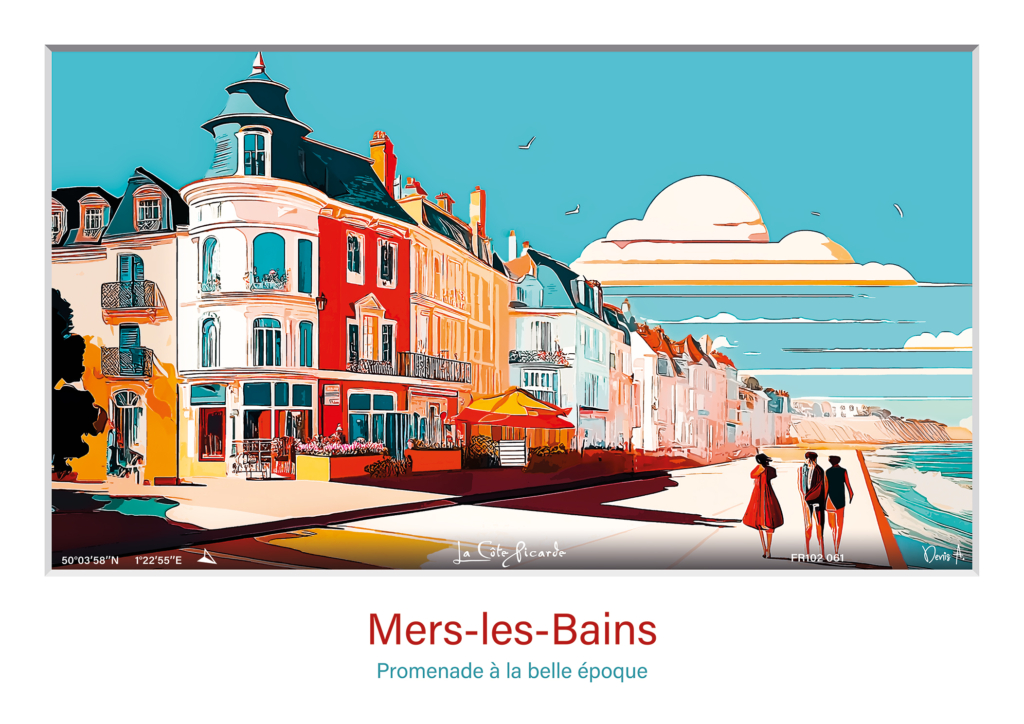 Affiche Mers les Bains Promenade a la belle epoque FR102 061