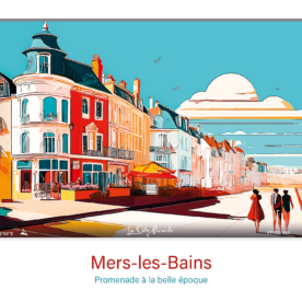 Affiche Promenade à la belle époque - Mers-les-Bains