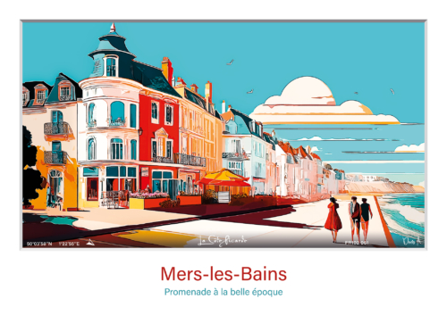 Affiche Mers les Bains Promenade a la belle epoque FR102 061