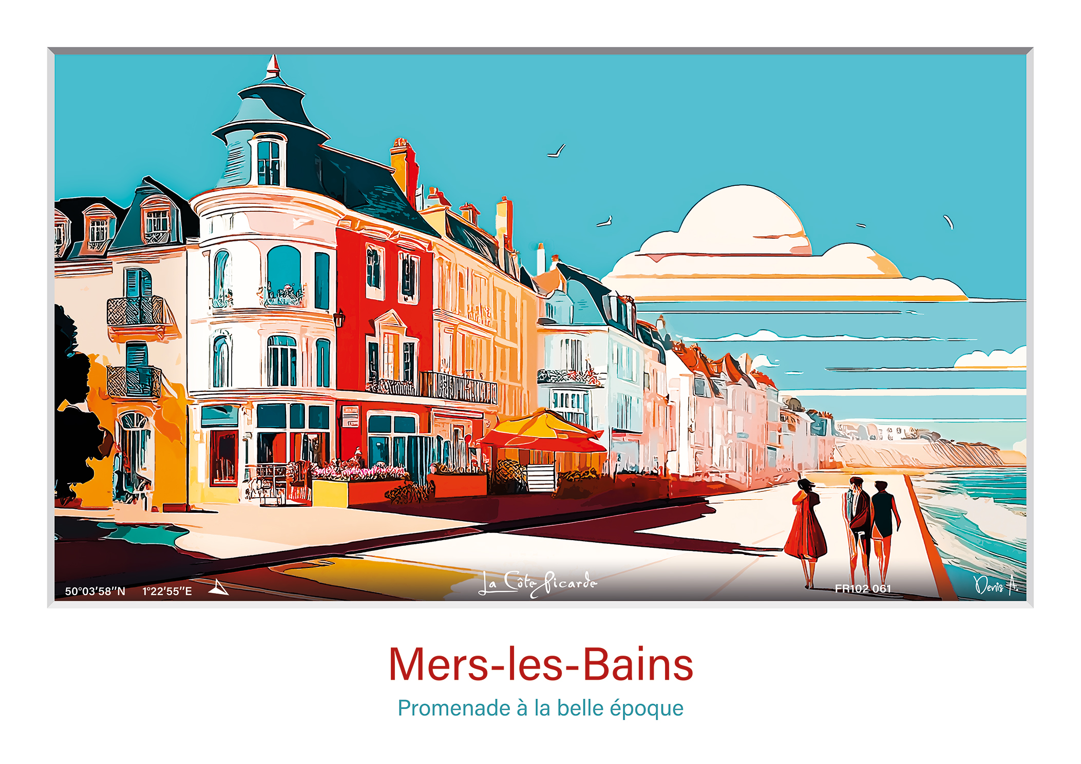 Affiche Mers les Bains Promenade a la belle epoque FR102 061