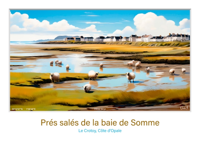 Affiche Prés salés de la baie de Somme - Le Crotoy