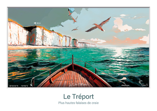 Affiche Le Treport Plus hautes falaises de craie 110m FR103 011