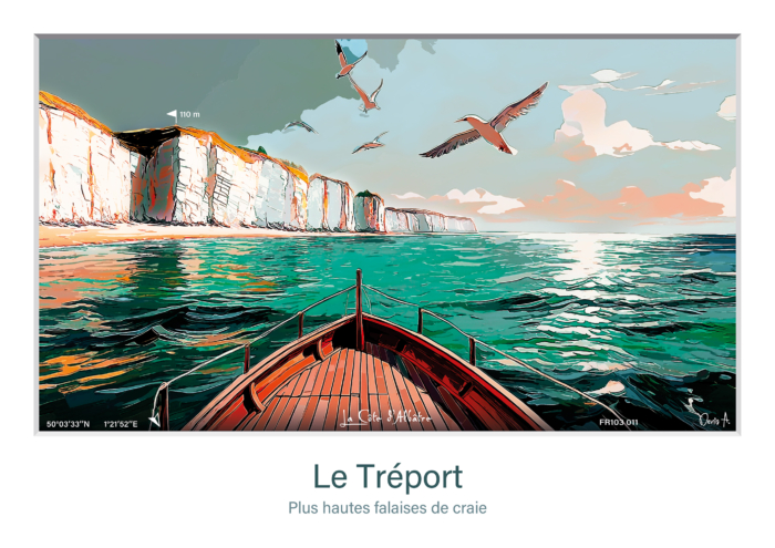 Affiche Falaise de craie du Tréport  - Le Tréport