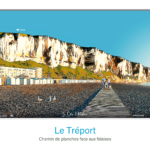 Affiche Le Tréport - Chemin de planches face aux falaises
