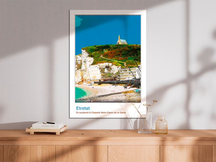 Affiche Etretat - En surplomb la Chapelle Notre-Dame-de-la-Garde – Image 3