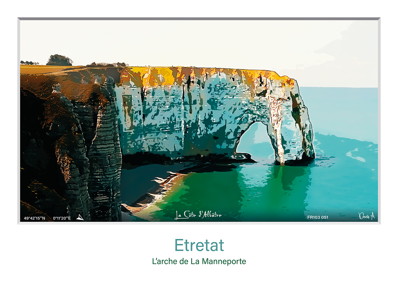 Affiche Etretat - Arche de La Manneporte 3 Affiche Etretat larche de La Manneporte FR103 051