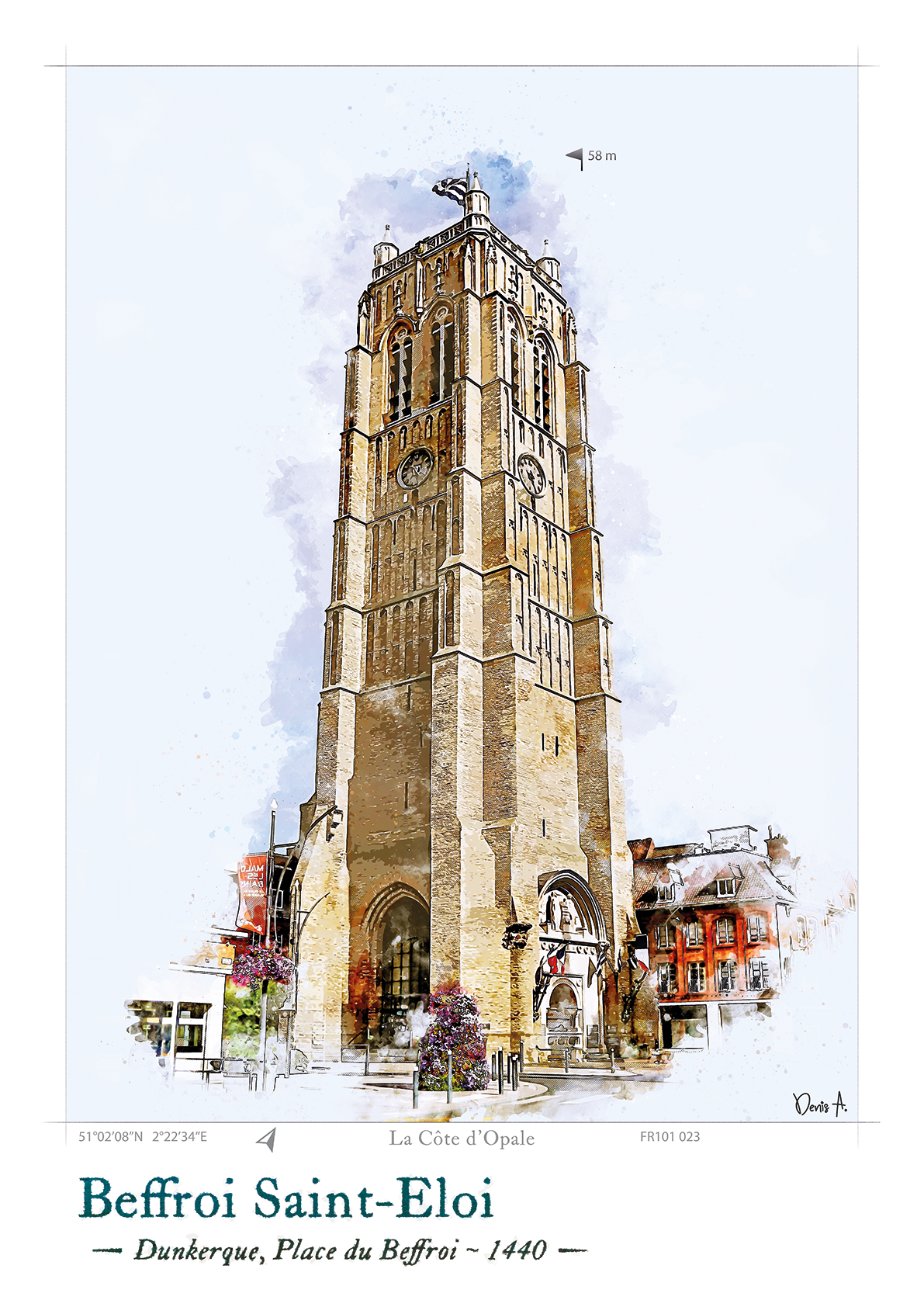 Affiche Beffroi Saint-Eloi - Dunkerque, Place du Beffroi 73 Affiche Beffroi Saint Eloi Dunkerque Place du Beffroi 1440 FR101 023