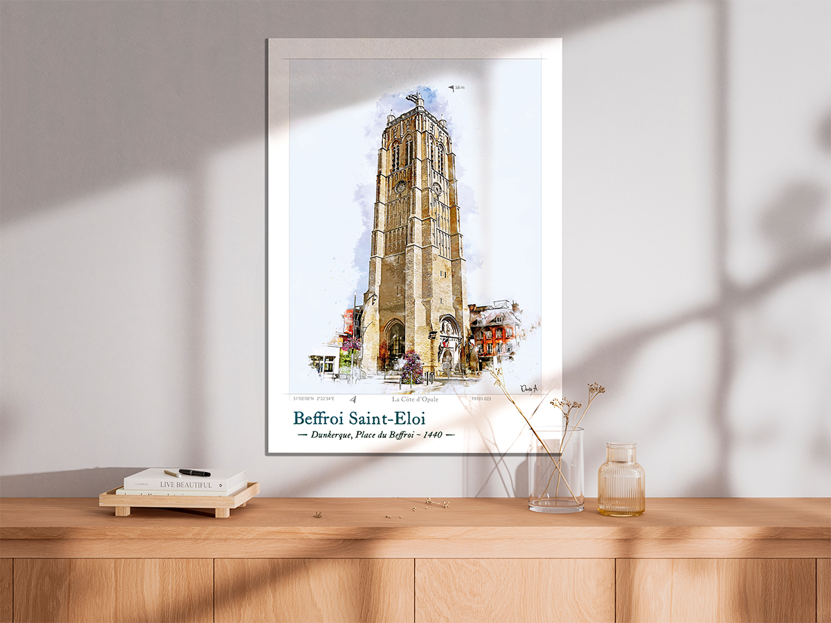 Affiche Beffroi Saint-Eloi - Dunkerque, Place du Beffroi 4 Affiche Beffroi Saint-Eloi - Dunkerque, Place du Beffroi – Image 4