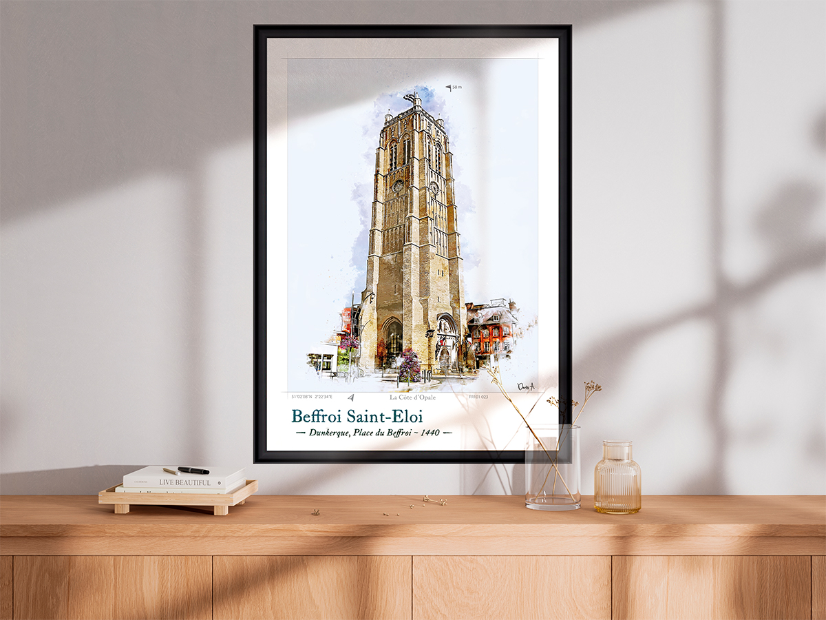 Affiche Beffroi Saint-Eloi - Dunkerque, Place du Beffroi 5 Affiche Beffroi Saint-Eloi - Dunkerque, Place du Beffroi – Image 5