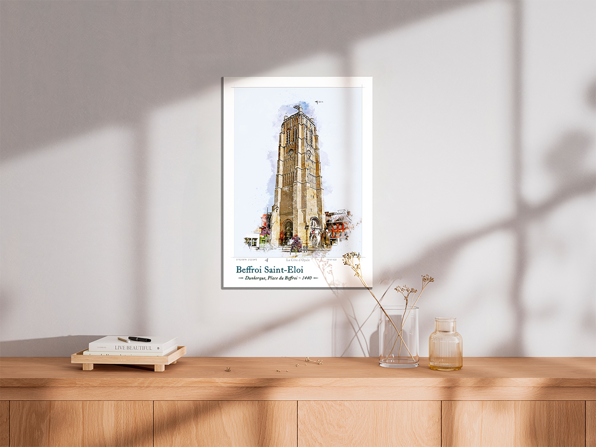 Affiche Beffroi Saint-Eloi - Dunkerque, Place du Beffroi 2 Affiche Beffroi Saint-Eloi - Dunkerque, Place du Beffroi – Image 2