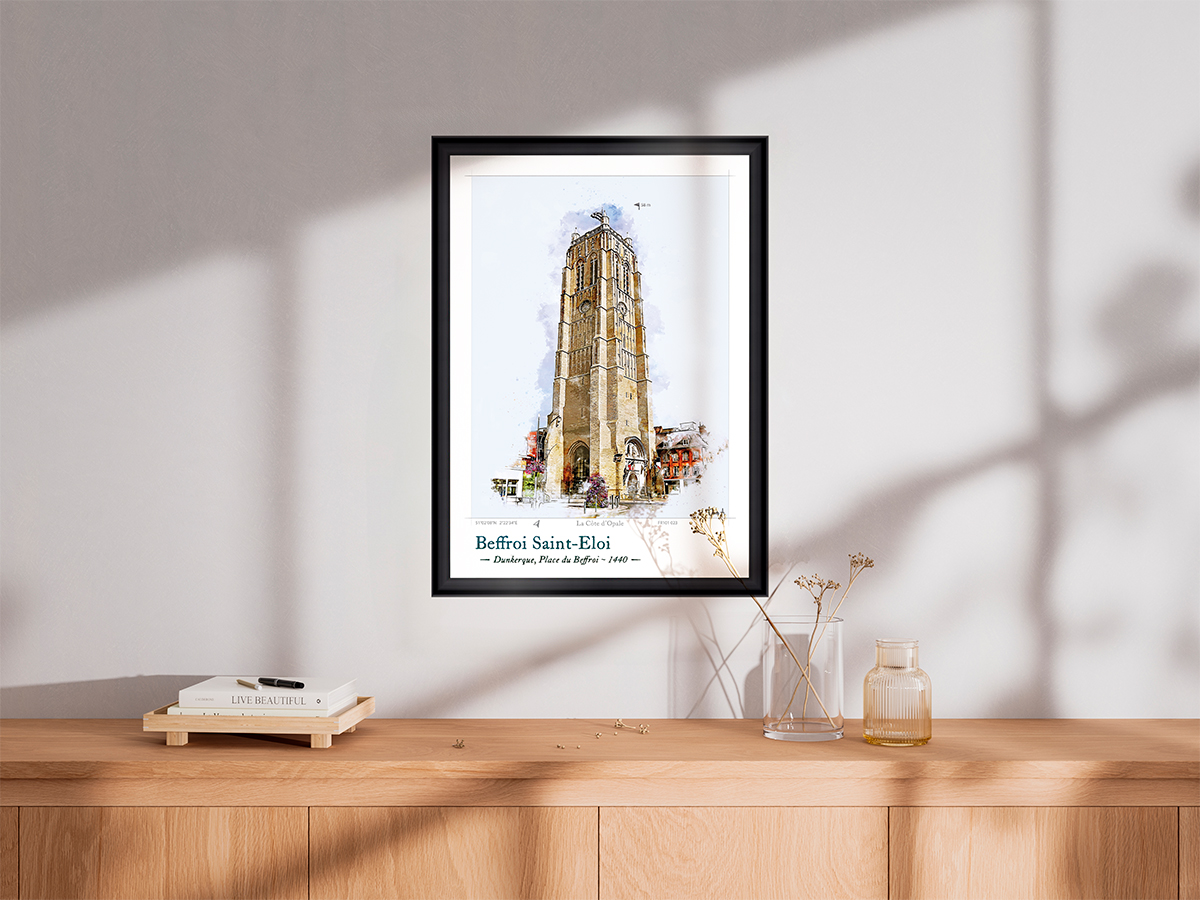 Affiche Beffroi Saint-Eloi - Dunkerque, Place du Beffroi 3 Affiche Beffroi Saint-Eloi - Dunkerque, Place du Beffroi – Image 3