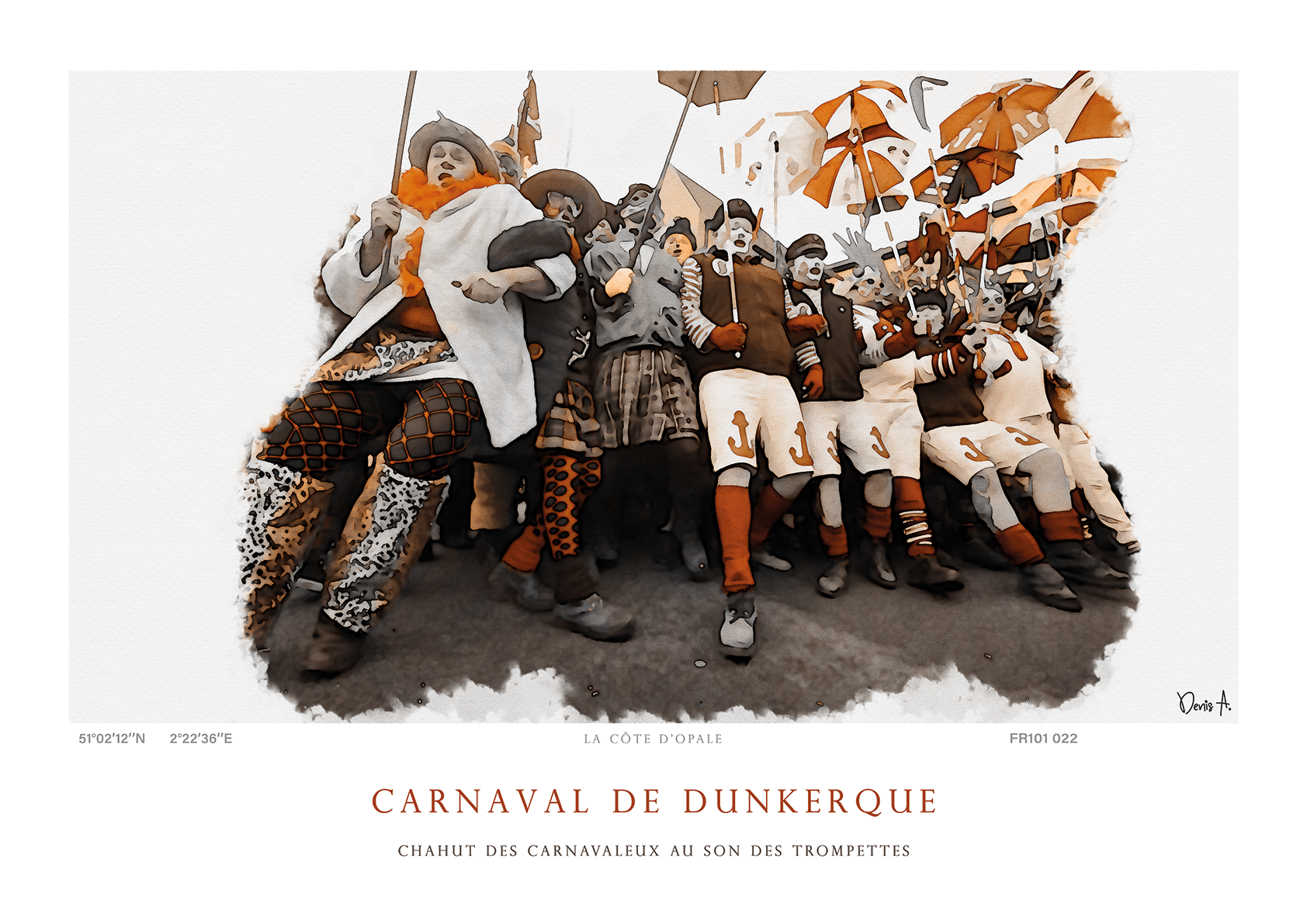 Affiche Carnaval de Dunkerque - Chahut des carnavaleux au son des trompettes 80 Affiche Carnaval de Dunkerque Chahut des carnavaleux au son des trompettes FR101 022 1
