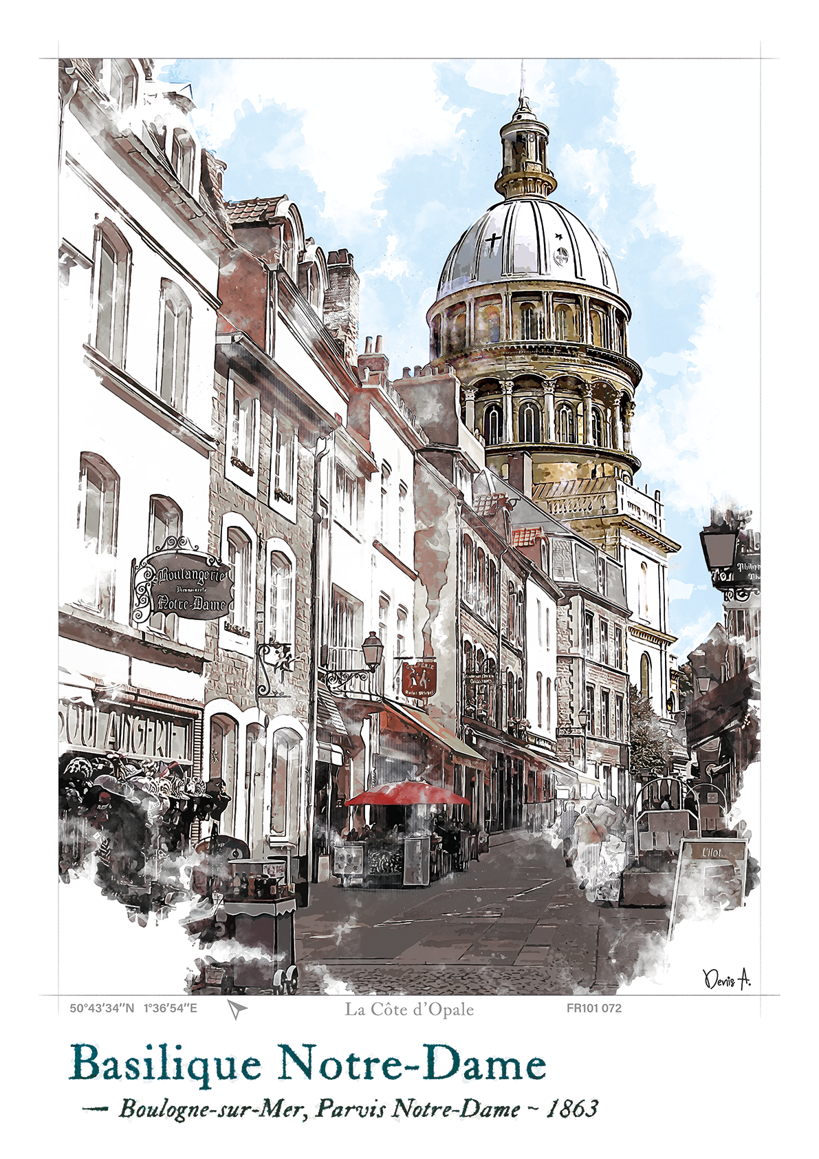 Affiche Basilique Notre-Dame - Boulogne-sur-Mer, Parvis Notre-Dame 70 Affichde Basilique Notre Dame Boulogne sur Mer FR101 072