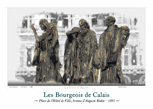 Affiche Les Bourgeois de Calais - Place de l'Hôtel de Ville, bronze d'Auguste Rodin 7 Affiche Les Bourgeois de Calais Place de lHotel de Ville bronze dAuguste Rodin FR101 033