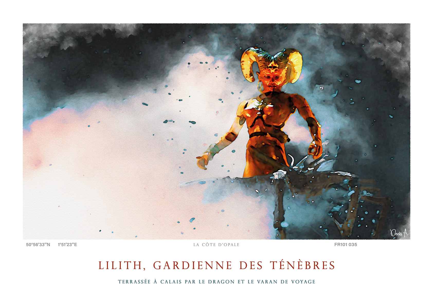 Affiche Lilith Gardienne des Ténèbres - Terrassée à Calais par le Dragon et le Varan de Voyage 6 Affiche Lilith Gardienne des Tenebres Terrassee a Calais par le Dragon et le Varan de Voyage FR101 035 2