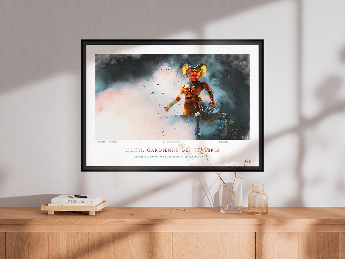 Affiche Lilith Gardienne des Ténèbres - Terrassée à Calais par le Dragon et le Varan de Voyage 2 Affiche Lilith Gardienne des Ténèbres - Terrassée à Calais par le Dragon et le Varan de Voyage – Image 2