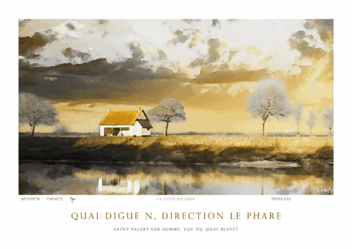 Affiche Quai Digue N direction le Phare Saint Valery sur Somme FR102 033