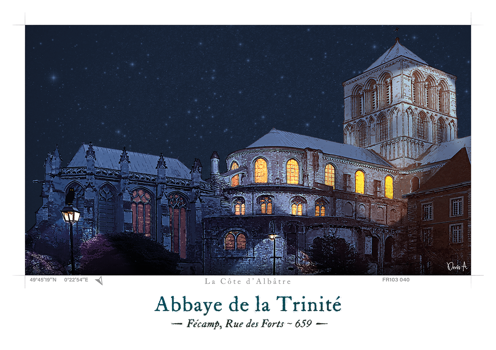Affiche Abbaye de la Trinité - Fécamp, Rue des Forts 10 Affiche Abbaye de la Trinite Fecamp FR103 040 1