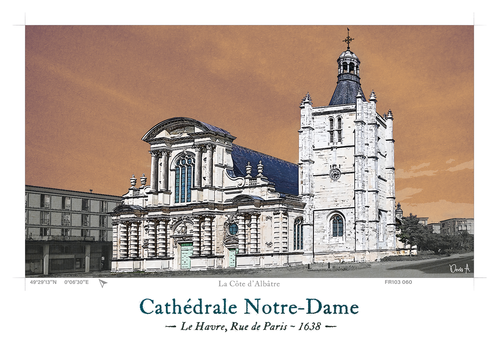 Affiche Cathédrale Notre-Dame - Le Havre, Rue de Paris 9 Affiche Cathedrale Notre Dame Le Havre FR103 060 2