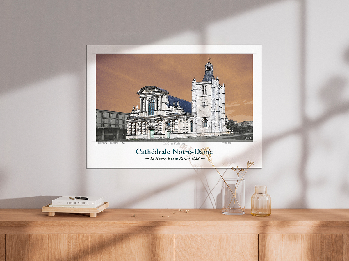 Affiche Cathédrale Notre-Dame - Le Havre, Rue de Paris 3 Affiche Cathédrale Notre-Dame - Le Havre, Rue de Paris – Image 3