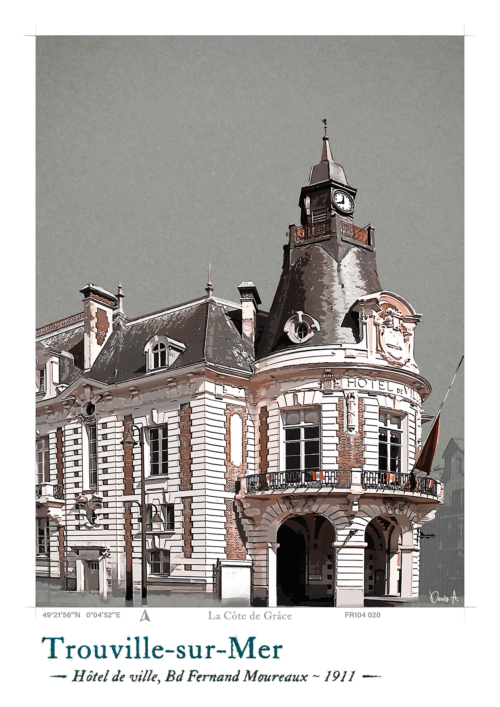 Affiche Trouville-sur-Mer - Hôtel de Ville 25 Affiche Trouville sur Mer Hotel de Ville FR104 020