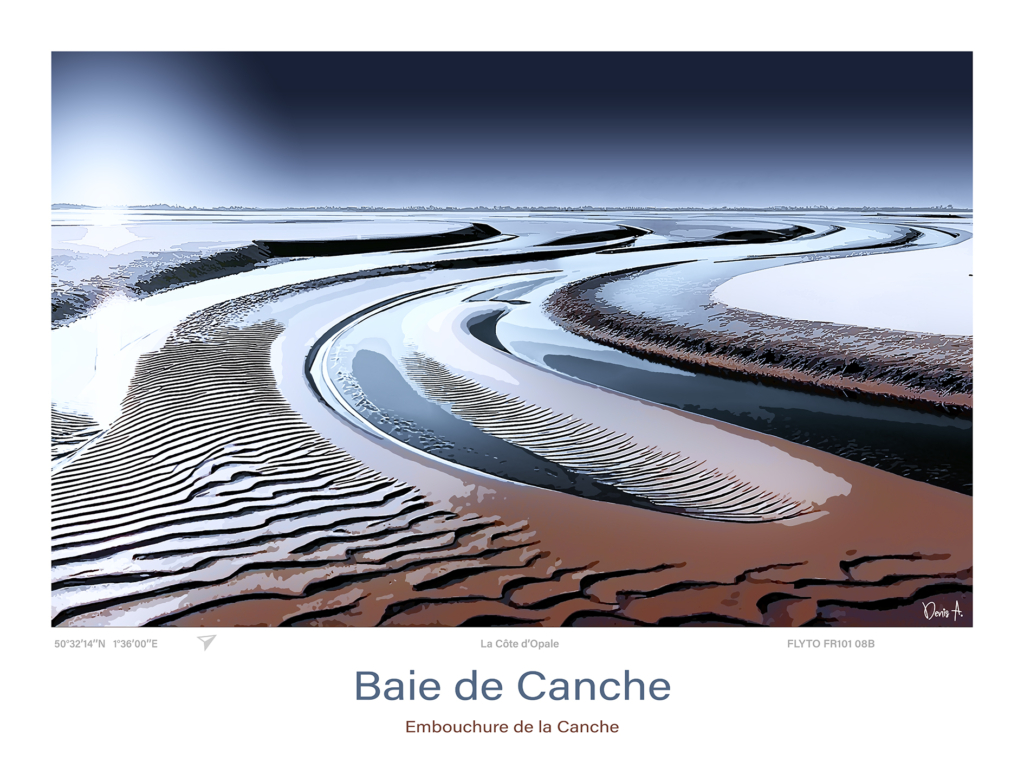 Affiche Baie de Canche Illustration Embouchure de la Canche FR101 08B A