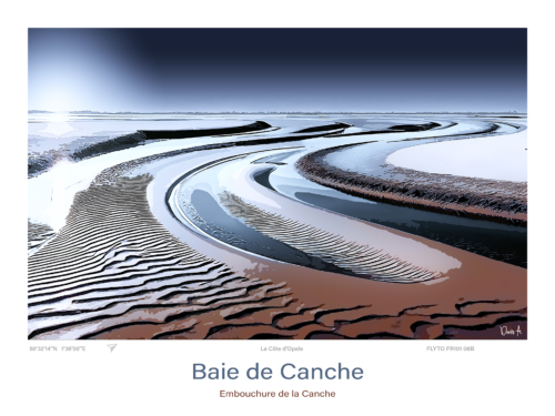 Affiche Baie de Canche Illustration Embouchure de la Canche 4 Affiche Baie de Canche Illustration Embouchure de la Canche FR101 08B A