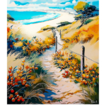 Affiche Baie de Canche Illustration Réserve Naturelle
