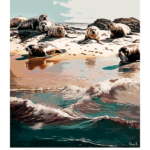 Affiche Baie de Somme Illustration Pointe du Hourdel