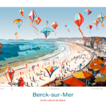 Affiche Berck-sur-Mer Illustration Cerfs-volants de Berck