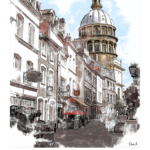Affiche Boulogne-sur-Mer Architecture Basilique Notre-Dame